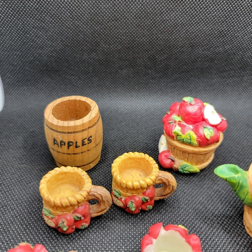 Miniature Apple Resin Tea Set